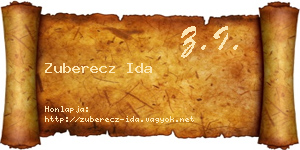 Zuberecz Ida névjegykártya